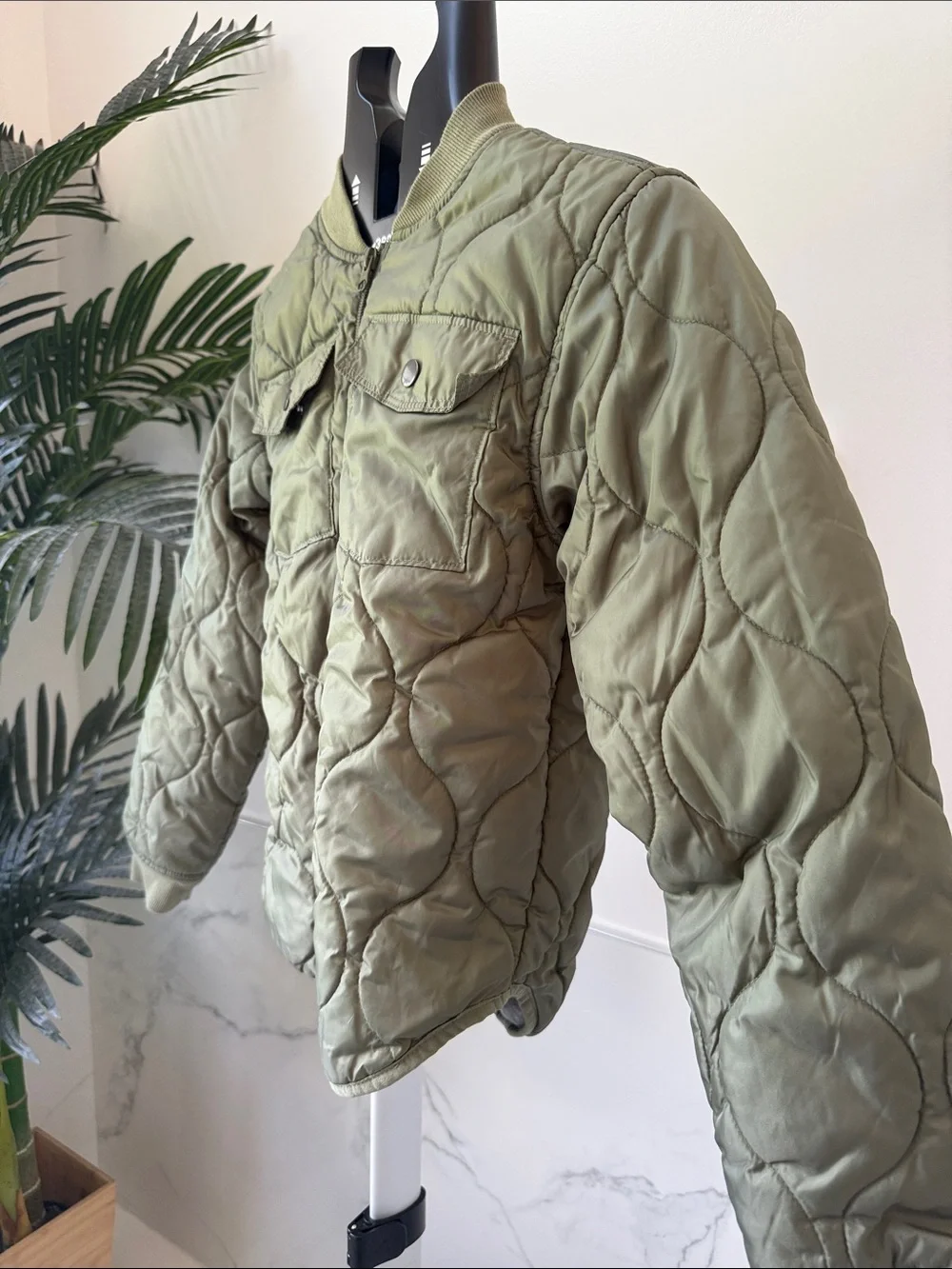 OshKosh B'gosh Olive Green Quilted Bomber Jacket